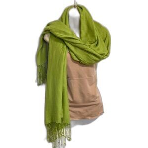 Pashmina Scarf Wrap Shawl Coverup by BIJOUX TERNER Bright Green 72 x 32 inches